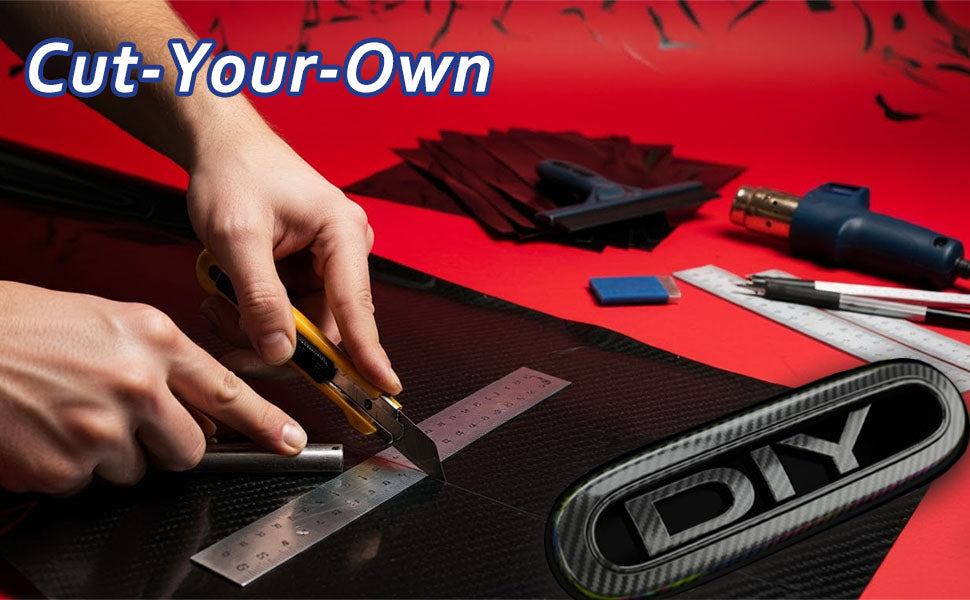 Lypumso 6PCS Auto Emblem Vinyl Wrap Kit (Black Carbon Fiber) - detail image 3