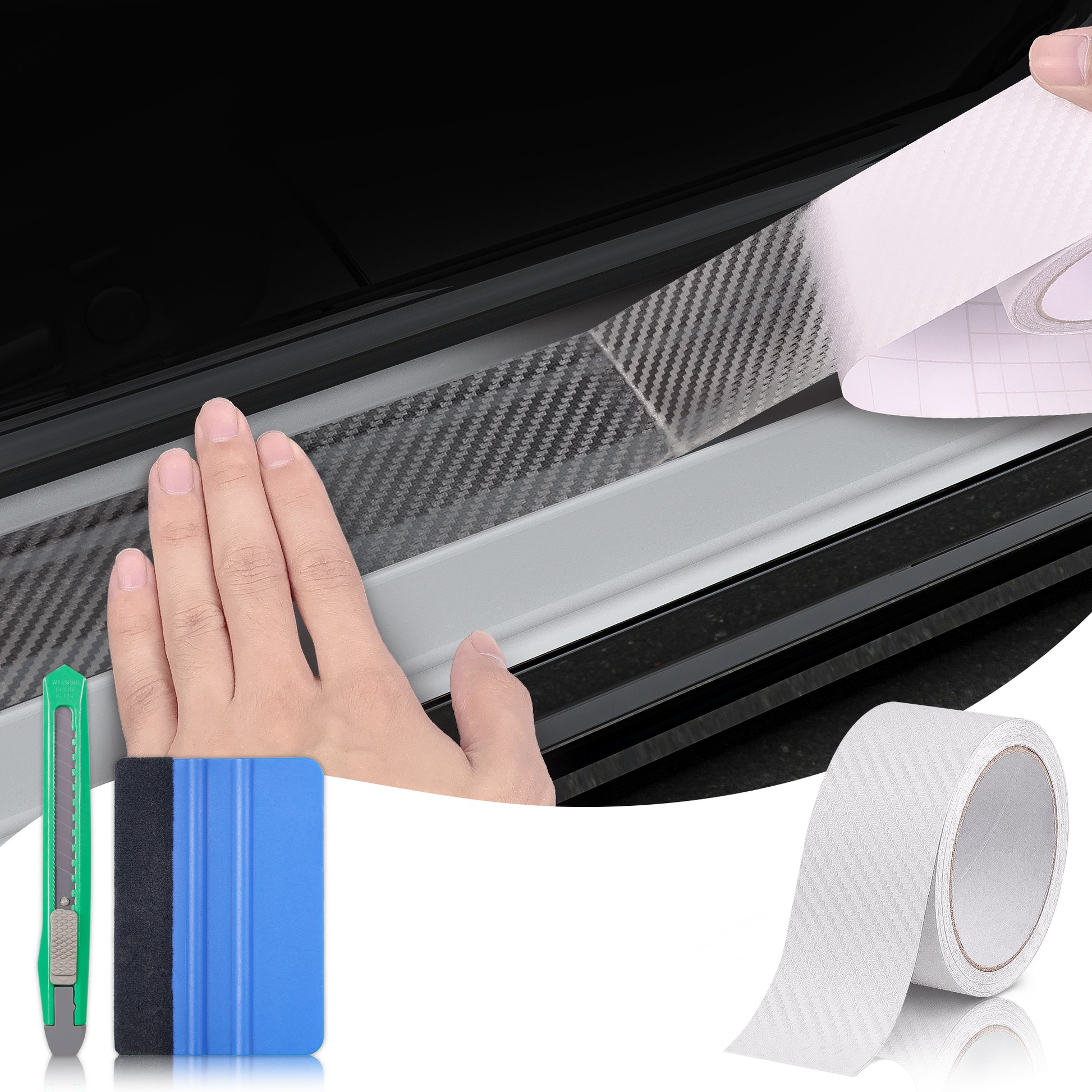 Lypumso® 3D Clear Carbon Fiber Vinyl Tape with Tools Kits