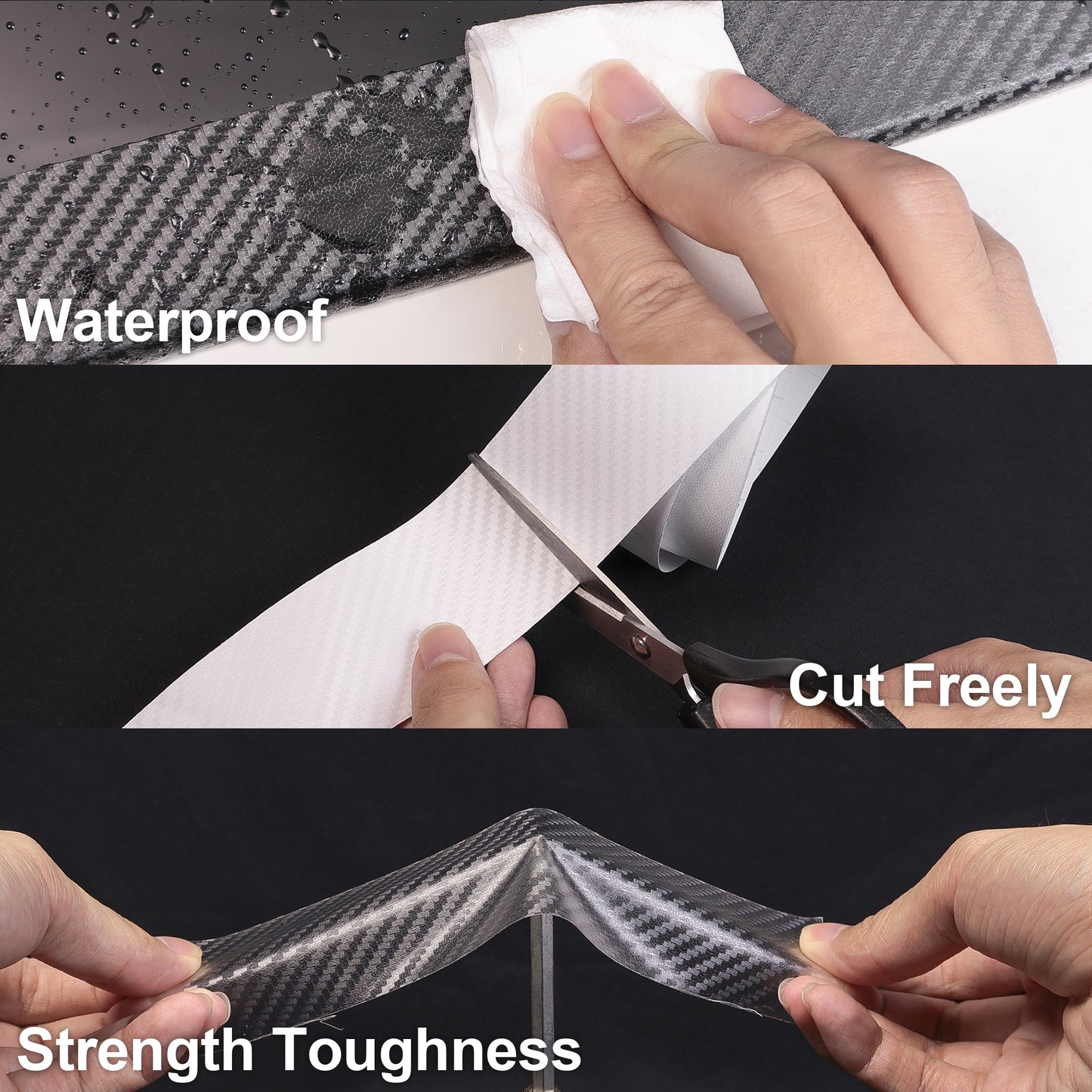 Lypumso® 3D Clear Carbon Fiber Vinyl Tape with Tools Kits