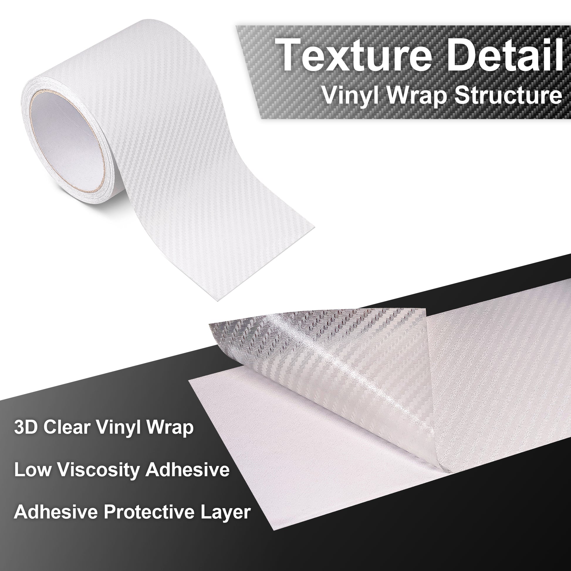 Lypumso® 3D Clear Carbon Fiber Vinyl Tape with Tools Kits