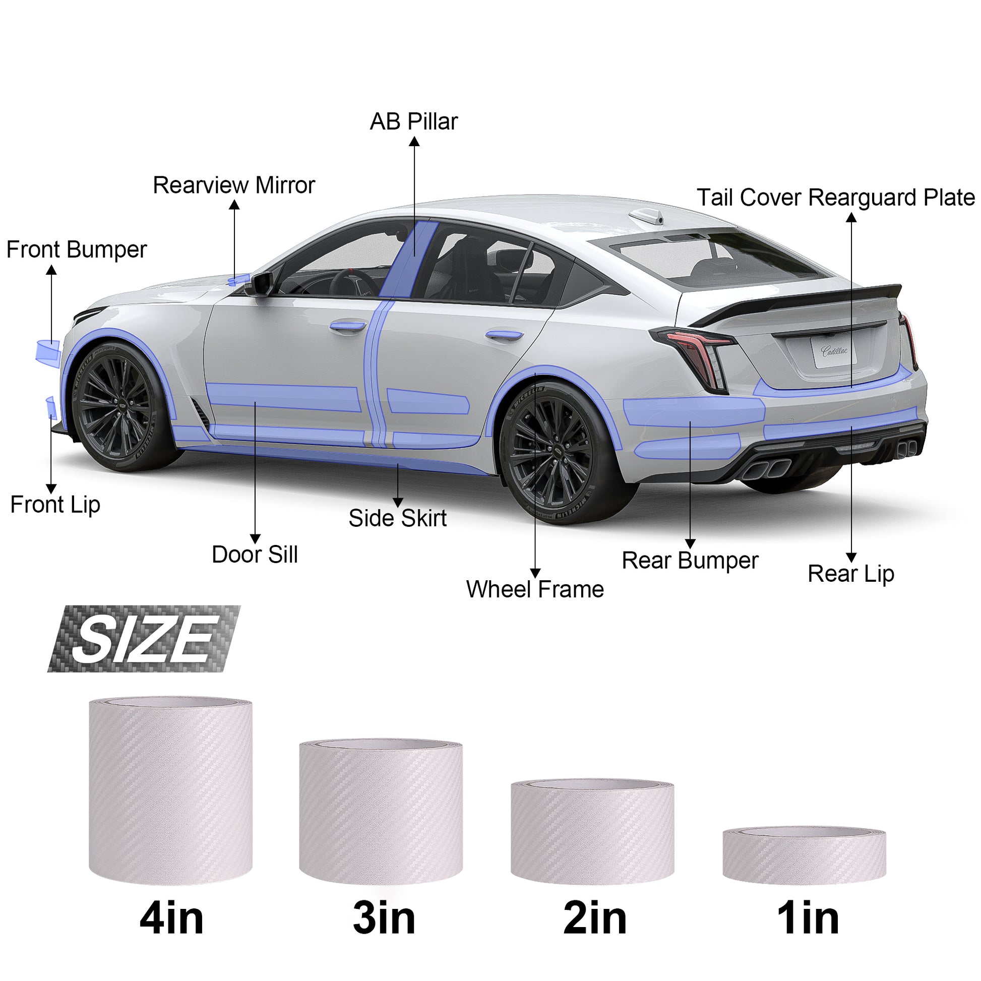 Lypumso® 3D Clear Carbon Fiber Vinyl Tape with Tools Kits