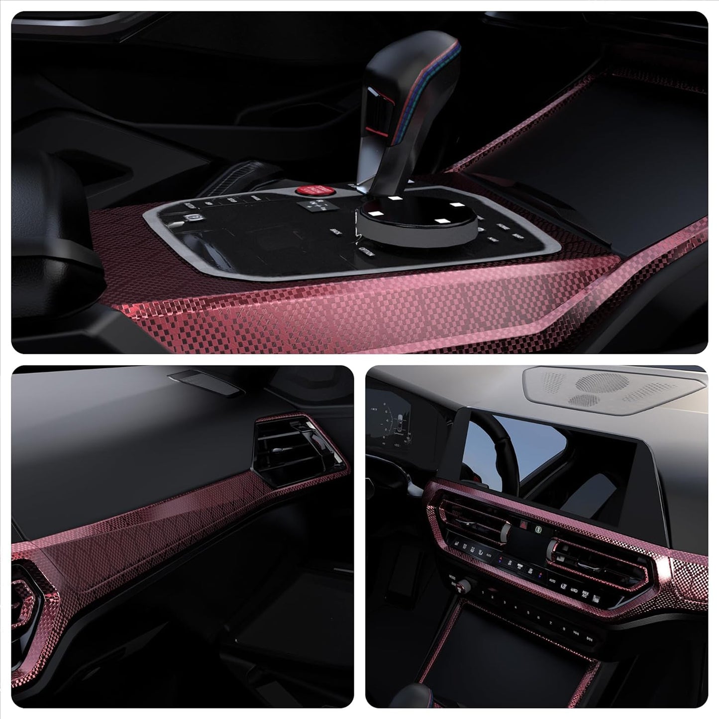 Lypumso® Honeycomb Carbon Fiber Vinyl Wrap (Dark Red)
