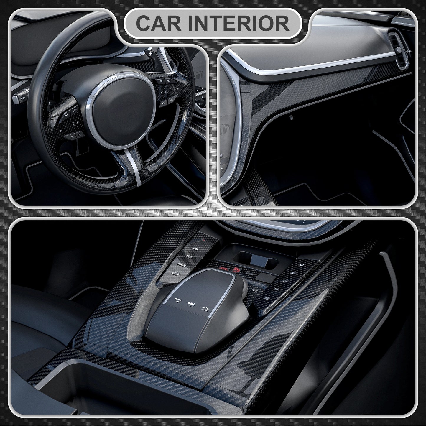 Lypumso® 6D Black Carbon Fiber Vinyl Wrap Including Tool Kit