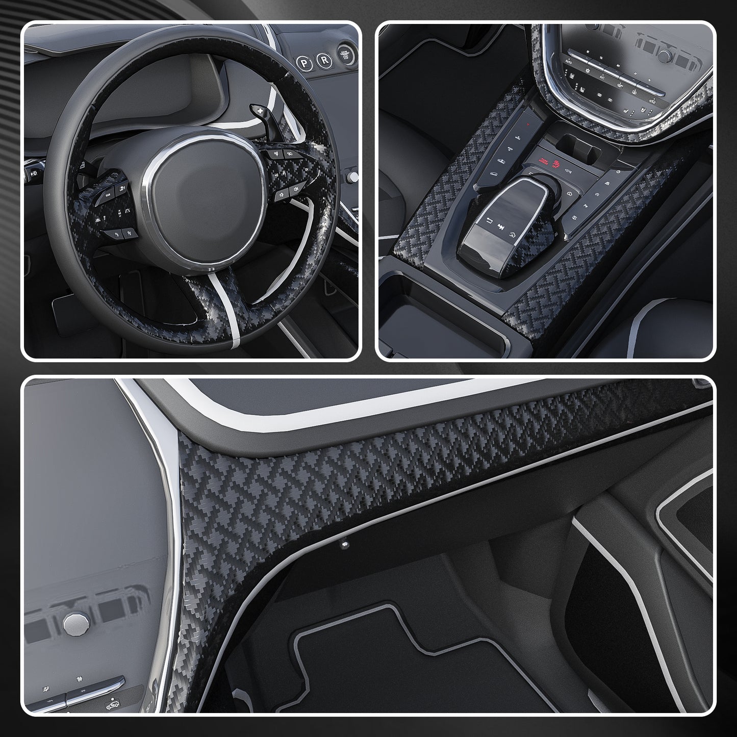 Lypumso® Grid Brushed Metal Carbon Fiber Vinyl Wrap