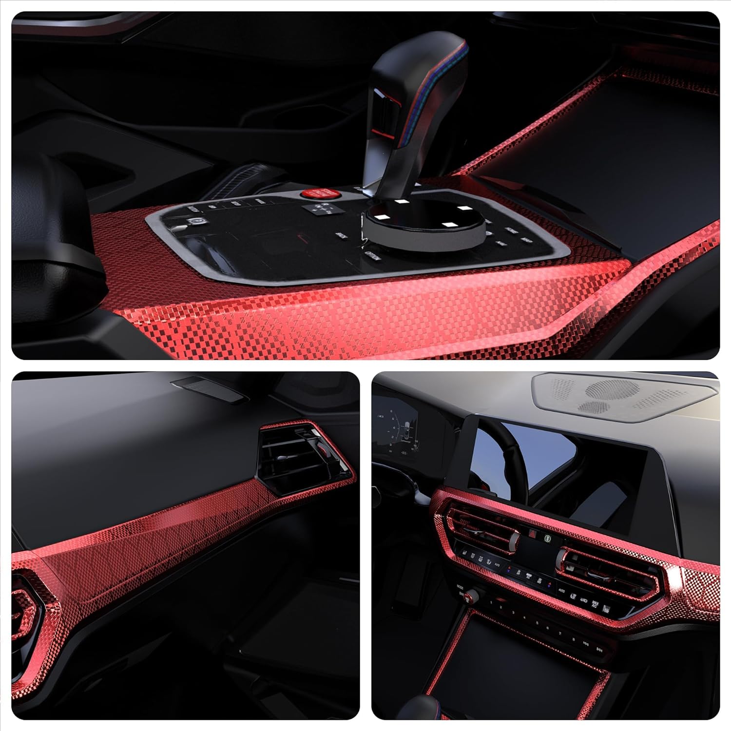 Lypumso® Honeycomb Carbon Fiber Vinyl Wrap (Red)