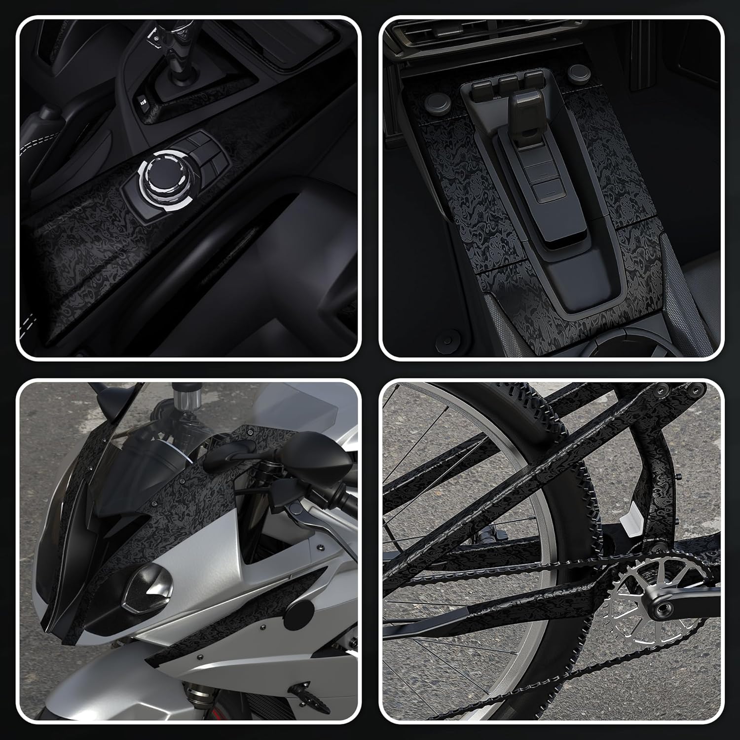 Lypumso® 3D Cosmic Ghost Forged Carbon Fiber Vinyl Wrap with Tool kits