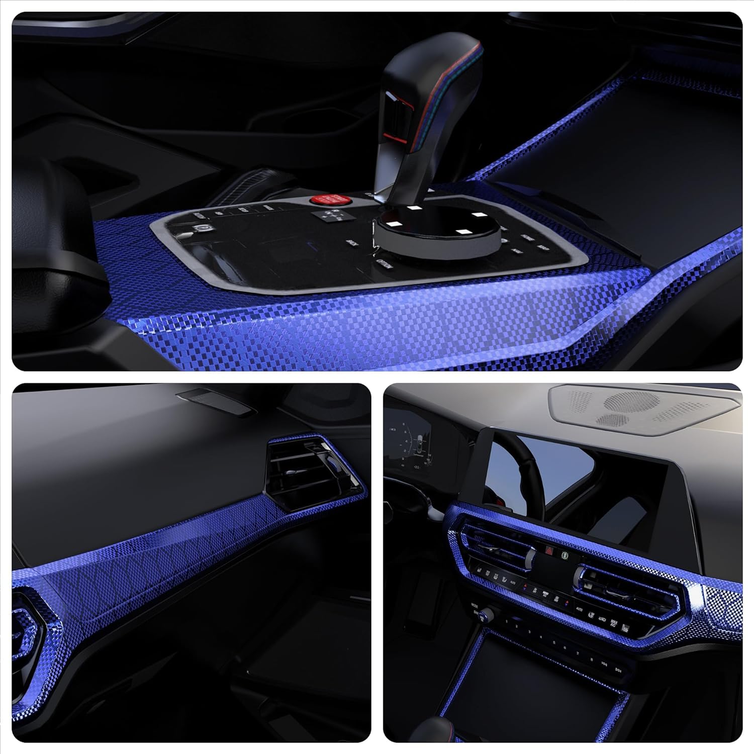 Lypumso® Honeycomb Carbon Fiber Vinyl Wrap (Blue)