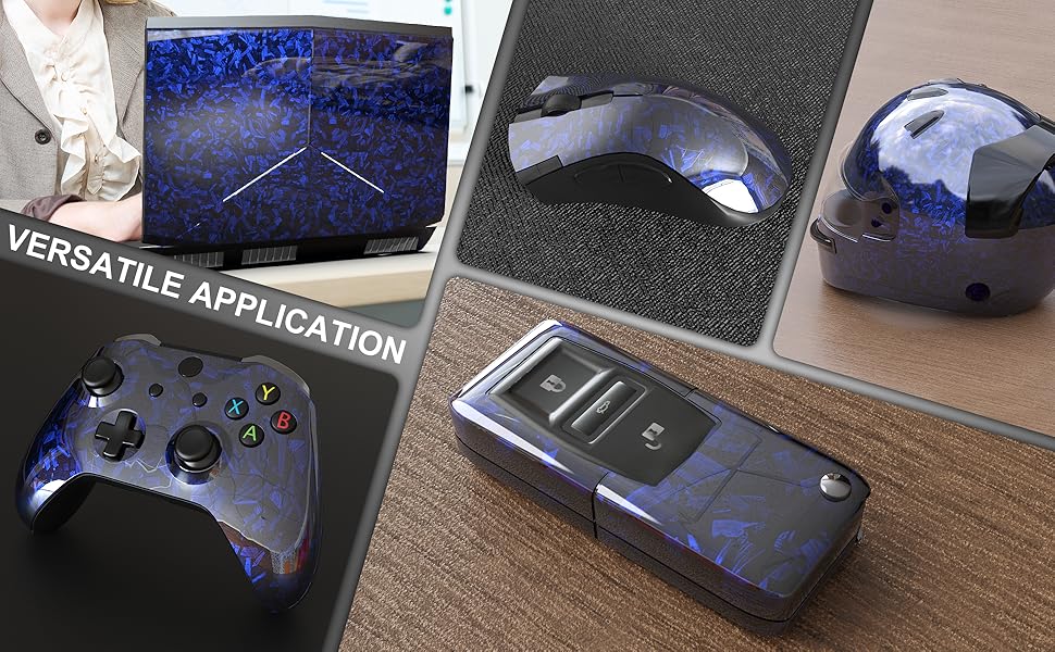 Lypumso Blue Gloss Forged Carbon Fiber Vinyl Wrap with 4PCS Tool Kits 1ft x 5ft - detail image 3