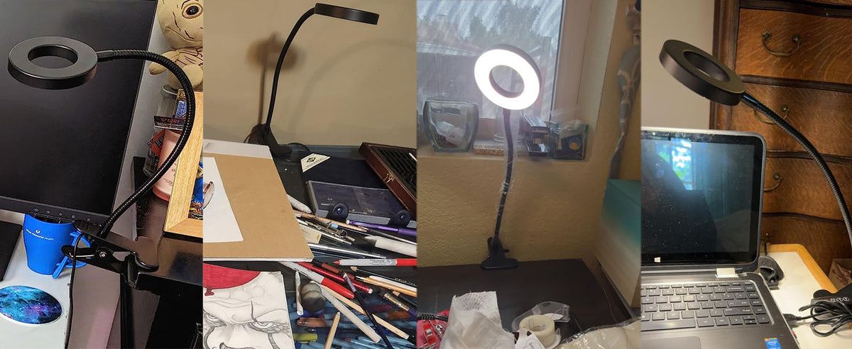 Desk Lamp Clip on Light, 48 LED Reading Lamp with USB Charging Port, 3 Color Mode 10 Brightness Levels - detail image 4