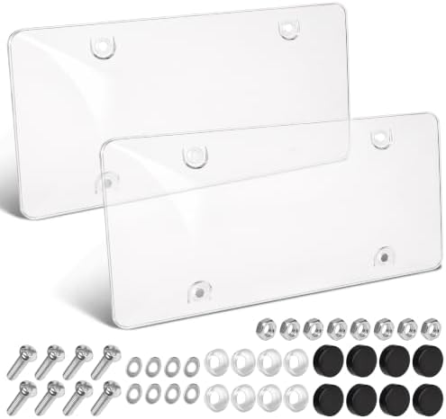 License plate frame 12 x 6 in clear protector with screws and caps - image 2