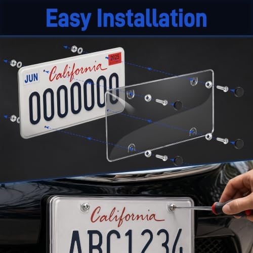 Front and rear license plate covers installed on car - image 5