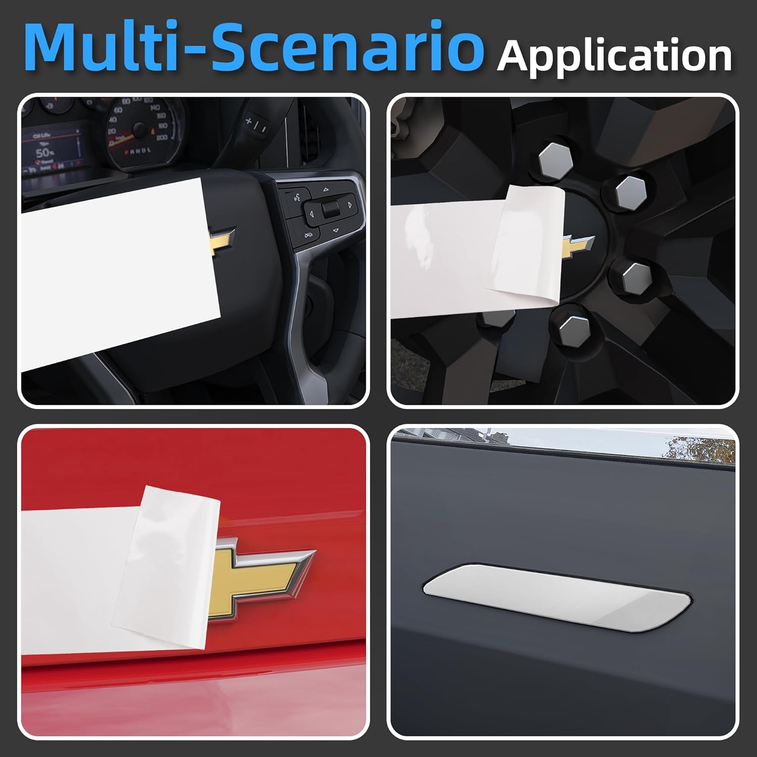 Lypumso® 6PCS Auto Emblem Vinyl Wrap Kit (High Gloss White)