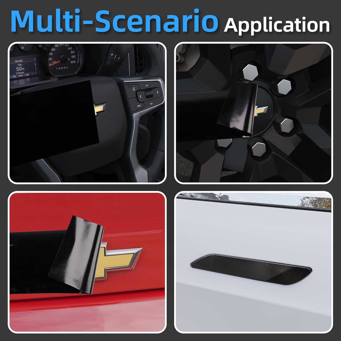 Lypumso® 6PCS Auto Emblem Vinyl Wrap Kit (High Gloss Black)
