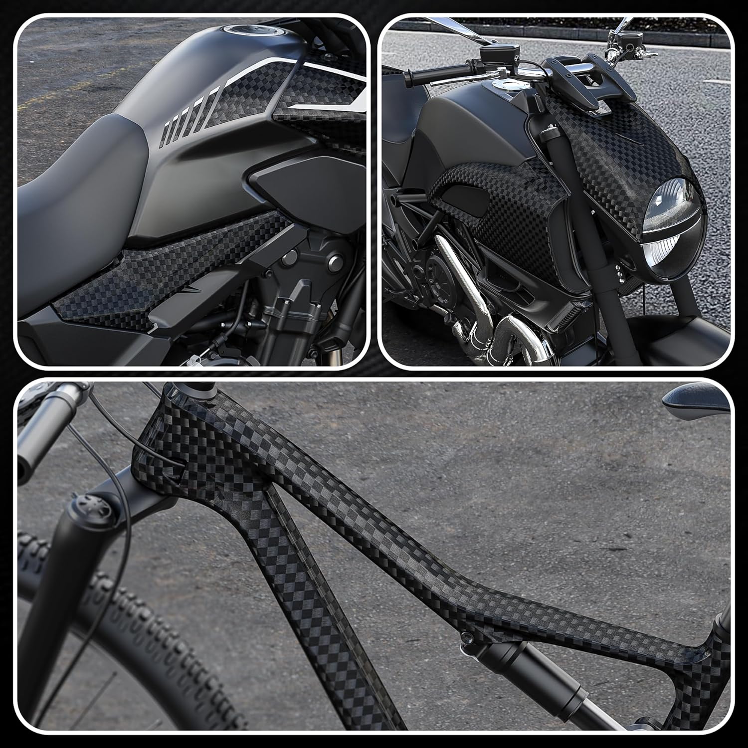 Lypumso® Glossy Grid Brushed Metal Carbon Fiber Vinyl Wrap