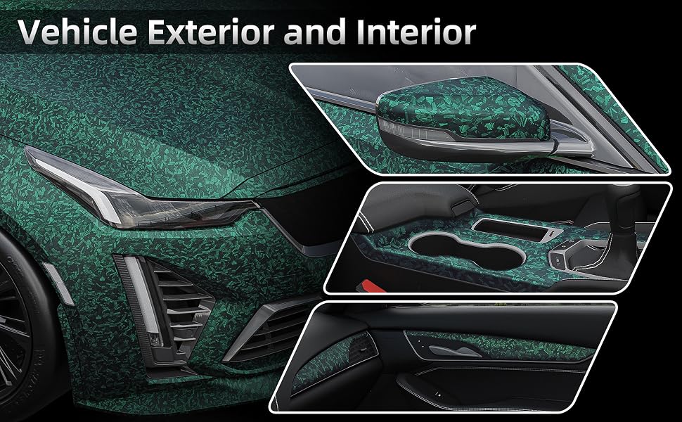 Lypumso Matte Green Forged Carbon Fiber Vinyl Wrap Roll - detail image 2