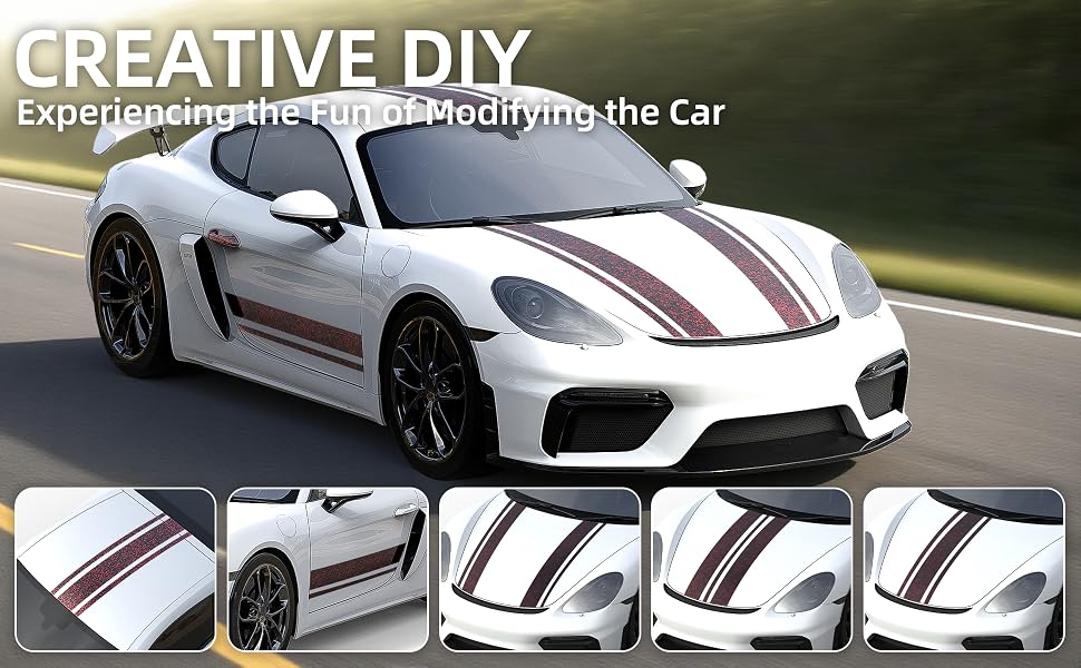 Lypumso Red Forged Carbon Fiber Gloss Crushed Stone Vinyl Wrap Tape - detail image 2