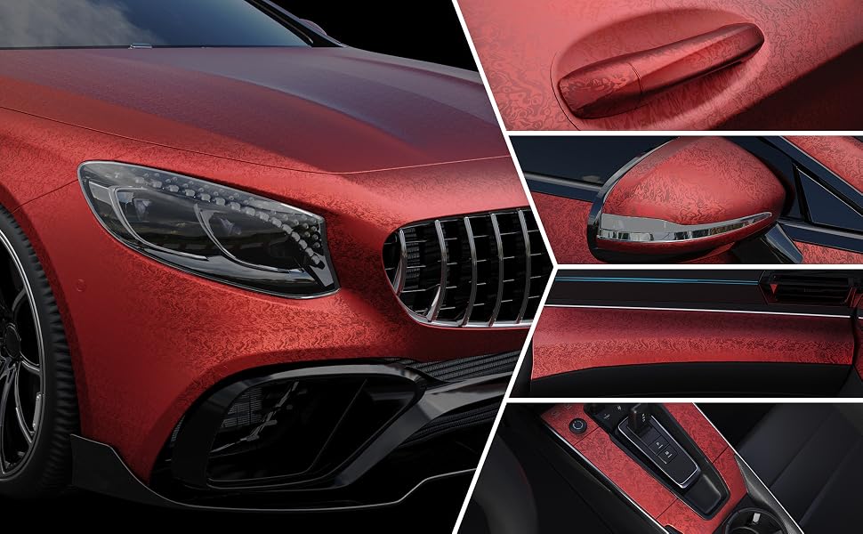 Lypumso Red PET Damascus Forged Vinyl Wrap - detail image 2