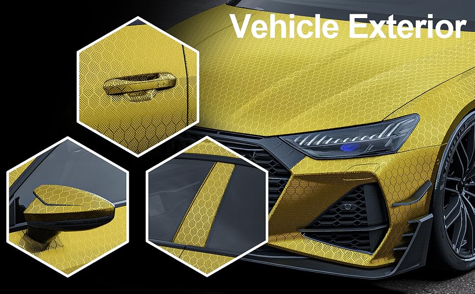 Lypumso Honeycomb Carbon Fiber Vinyl Wrap (Gold) - detail image 2