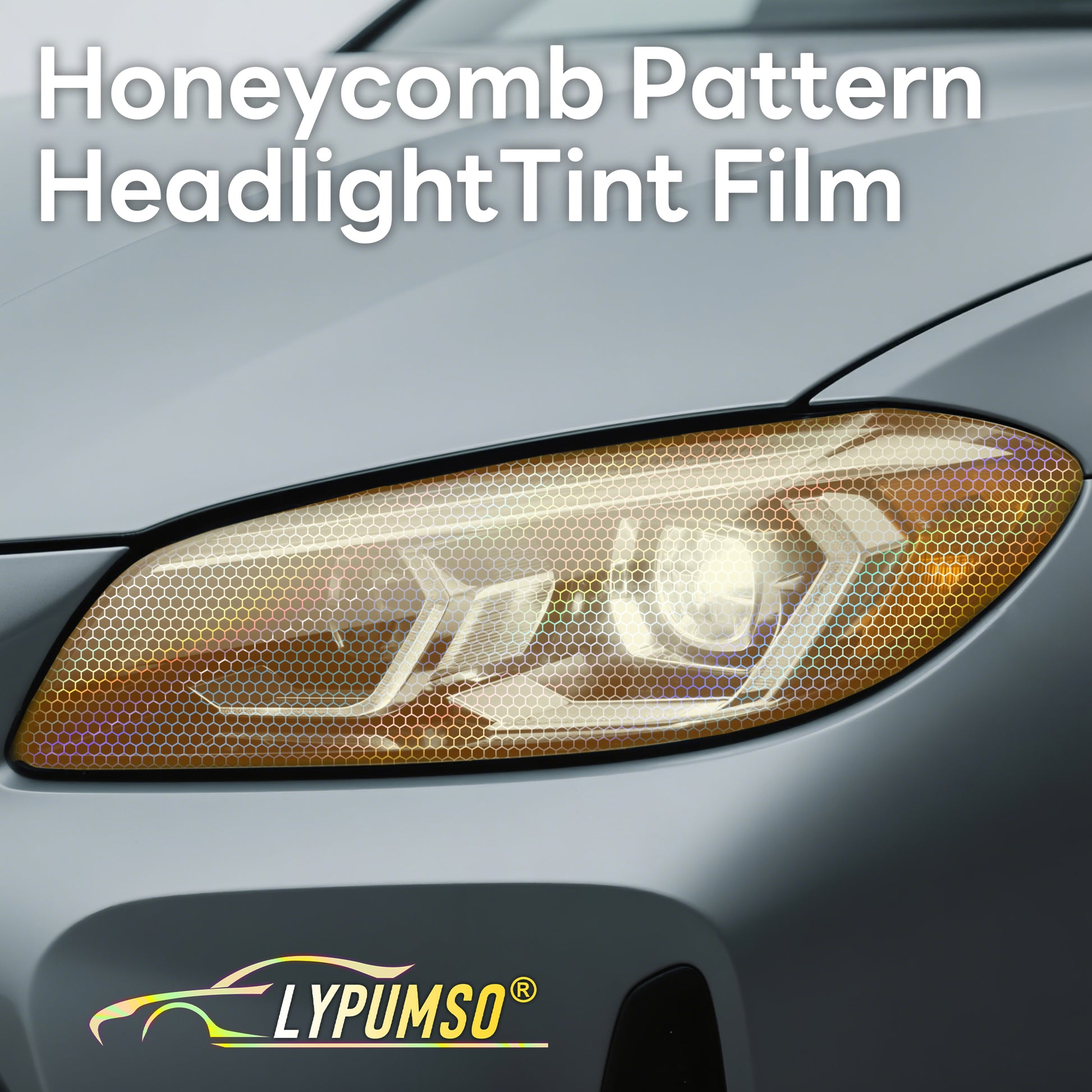 Lypumso® Orange Hex Headlight Tint 12 x 60 In Protection Vinyl Wrap
