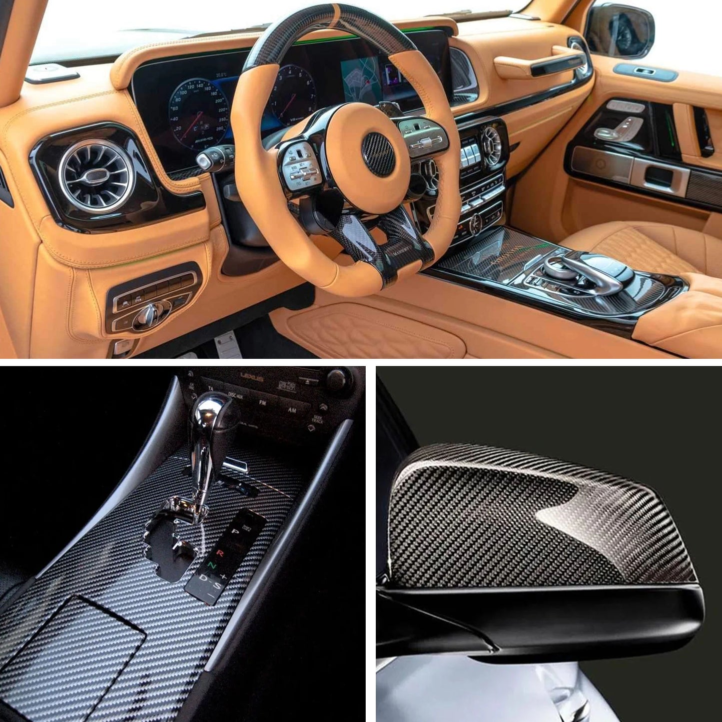 Lypumso® 6D Black Carbon Fiber Vinyl Wrap Including Tool Kit