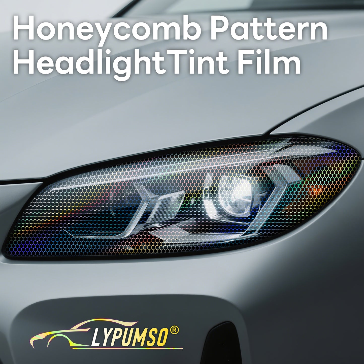 Lypumso® Black Hex Headlight Tint 12 x 60 In Protection Vinyl Wrap