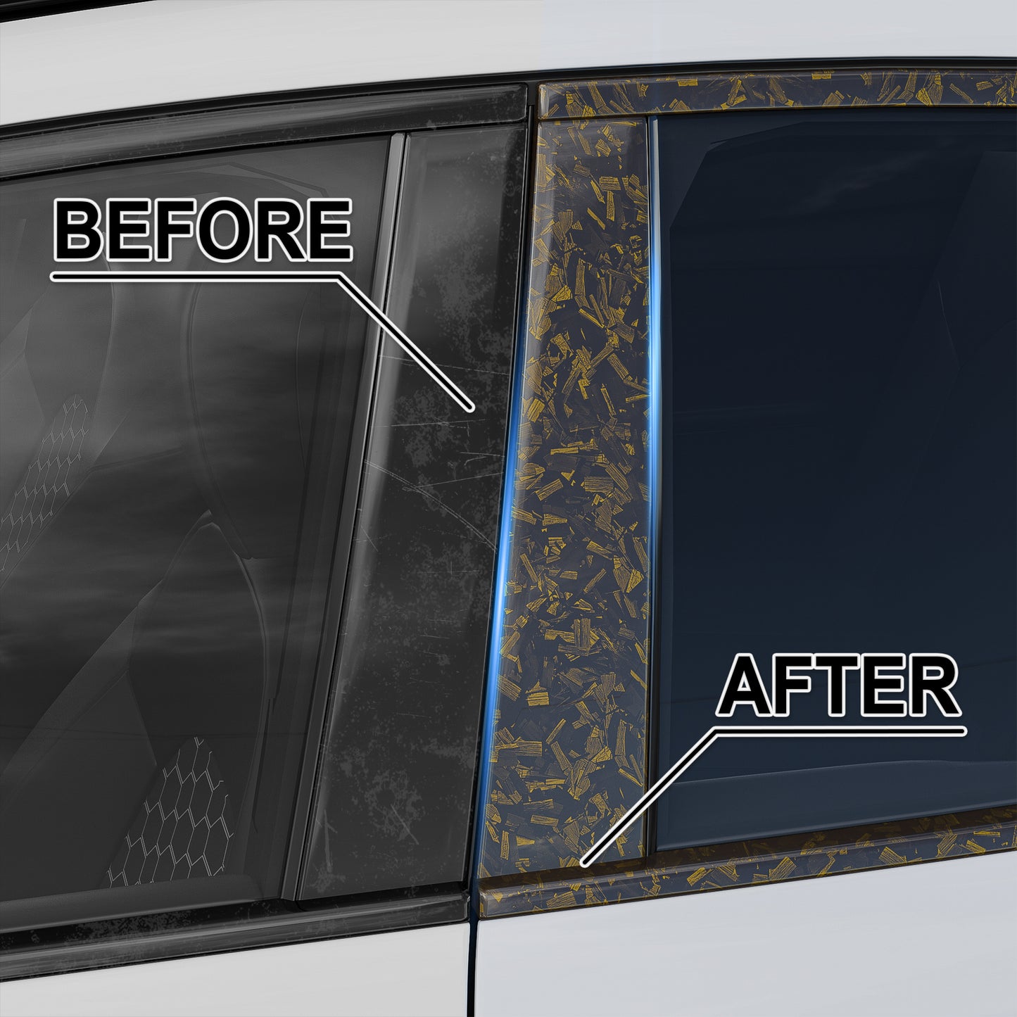 Lypumso® Gloss Yellow Forged Carbon Fiber Tape