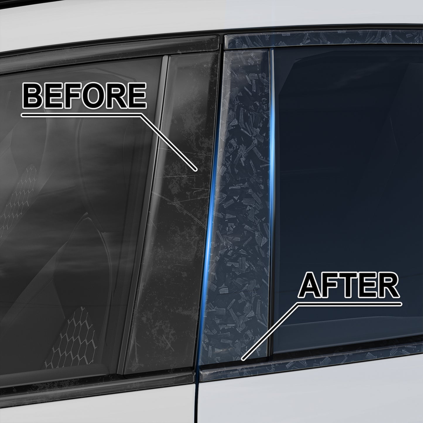 Lypumso® Gloss Black Forged Carbon Fiber Tape