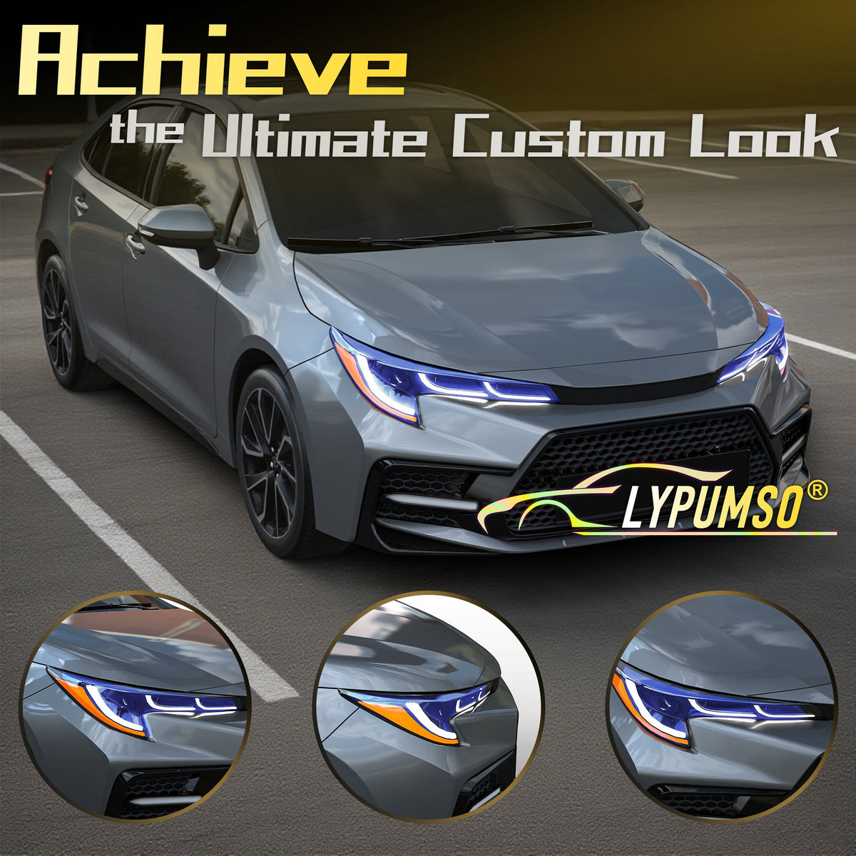 Headlight and taillight tint film — Blue (2)