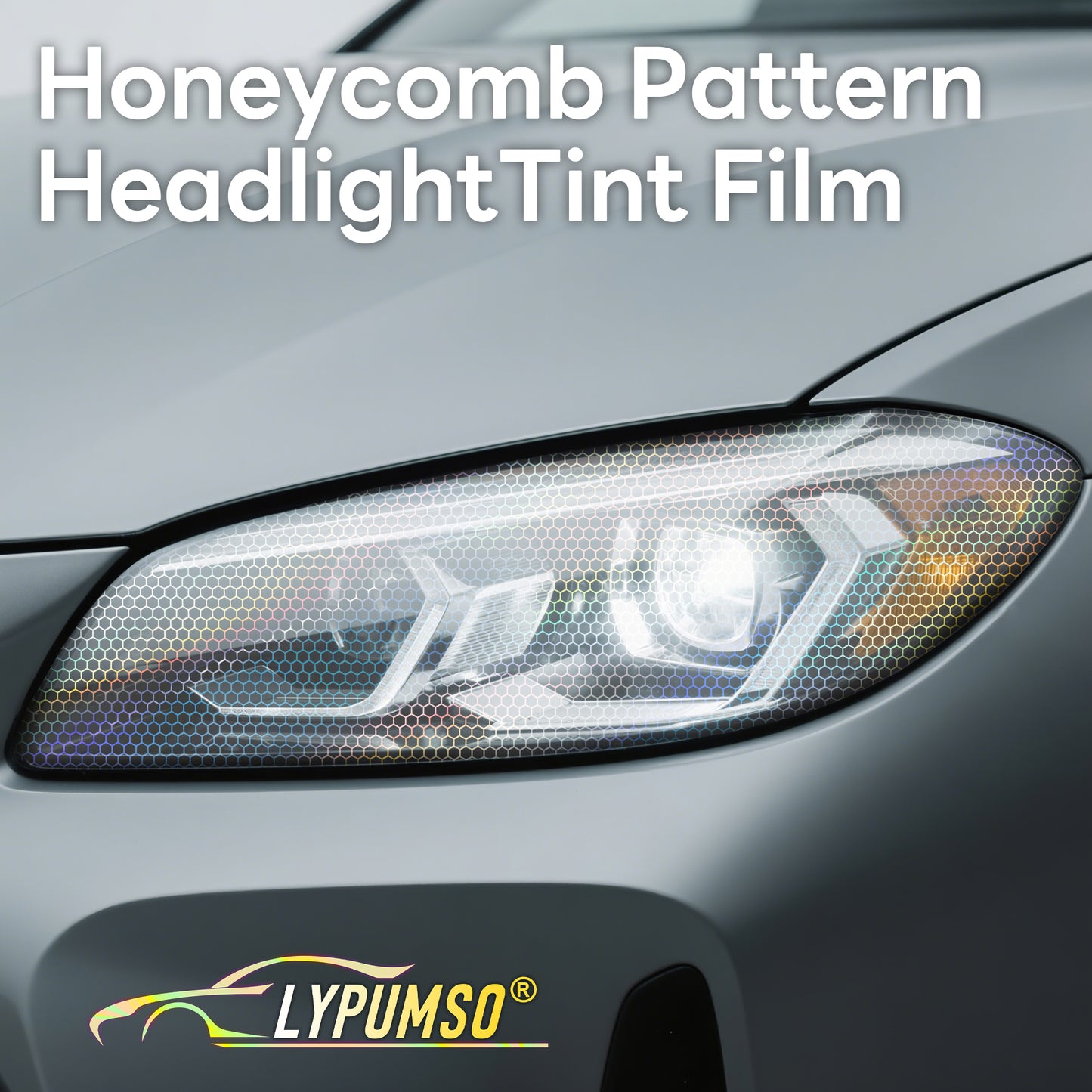 Lypumso® Clear Hex Headlight Tint 12 x 60 In Protection Vinyl Wrap