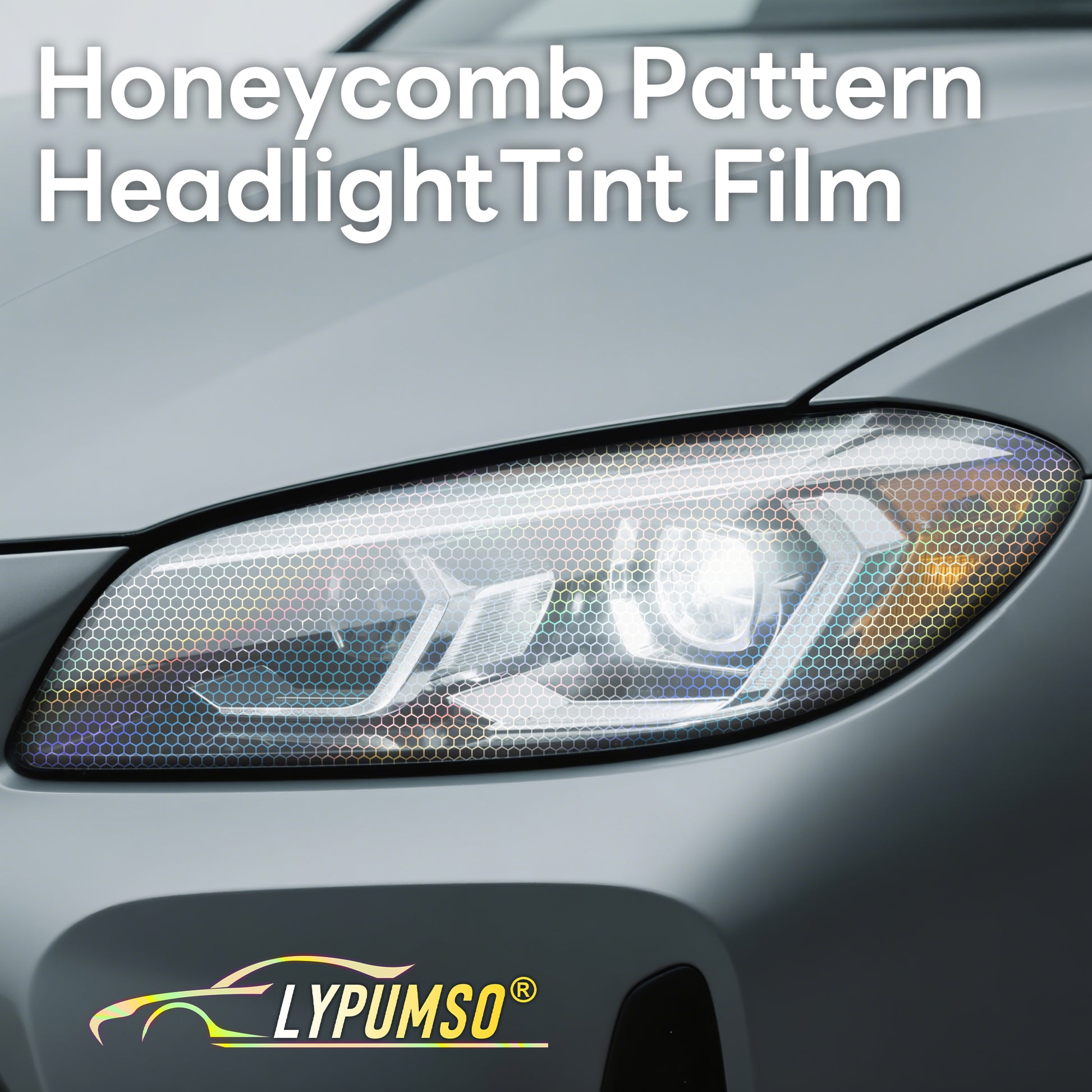 Lypumso® Clear Hex Headlight Tint 12 x 60 In Protection Vinyl Wrap