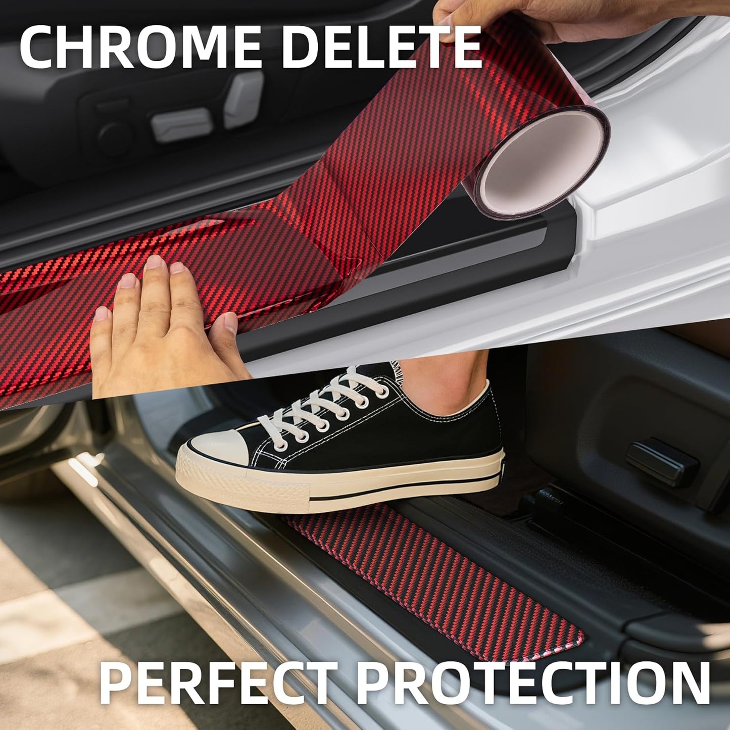 Lypumso® 2D Red Carbon Fiber Vinyl Wrap with Free Tool Kit