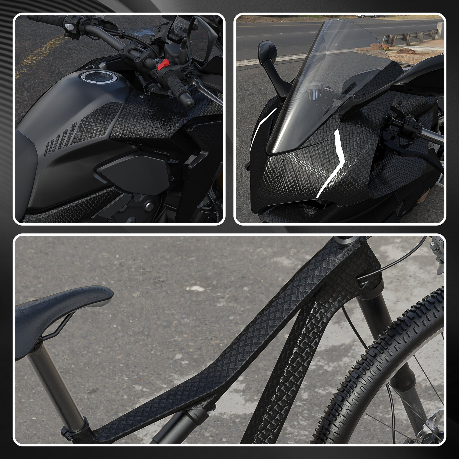 Lypumso® Grid Brushed Metal Carbon Fiber Vinyl Wrap