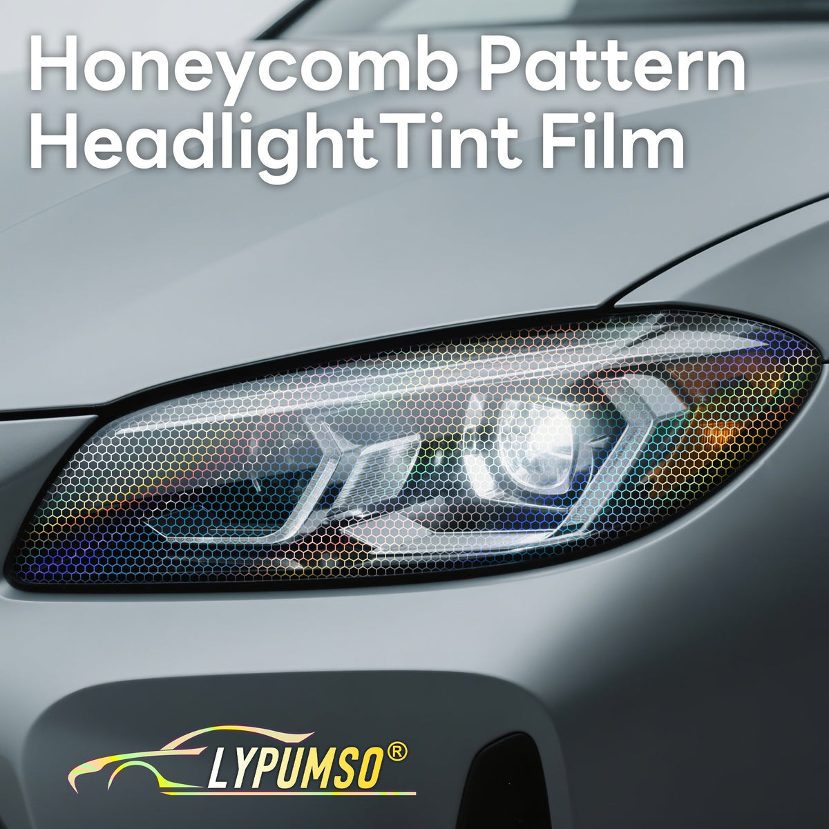 Hex headlight tint film — Smoke Black (2)