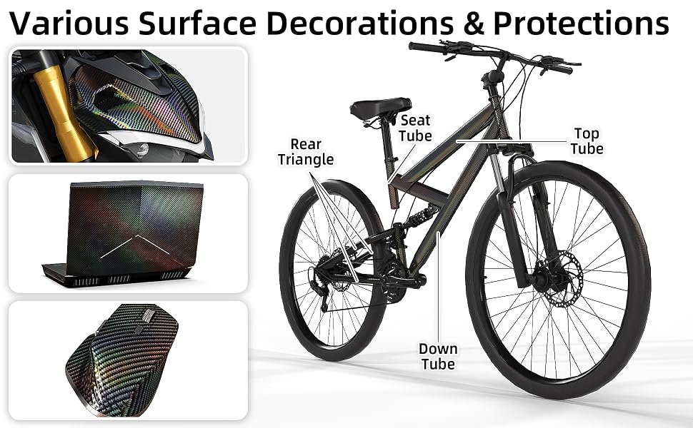 Lypumso 2D Black Carbon Fiber Vinyl Wrap with Free Tool Kit - detail image 4