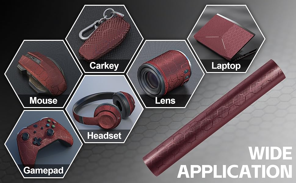 Lypumso Honeycomb Carbon Fiber Vinyl Wrap (Dark Red) - detail image 5