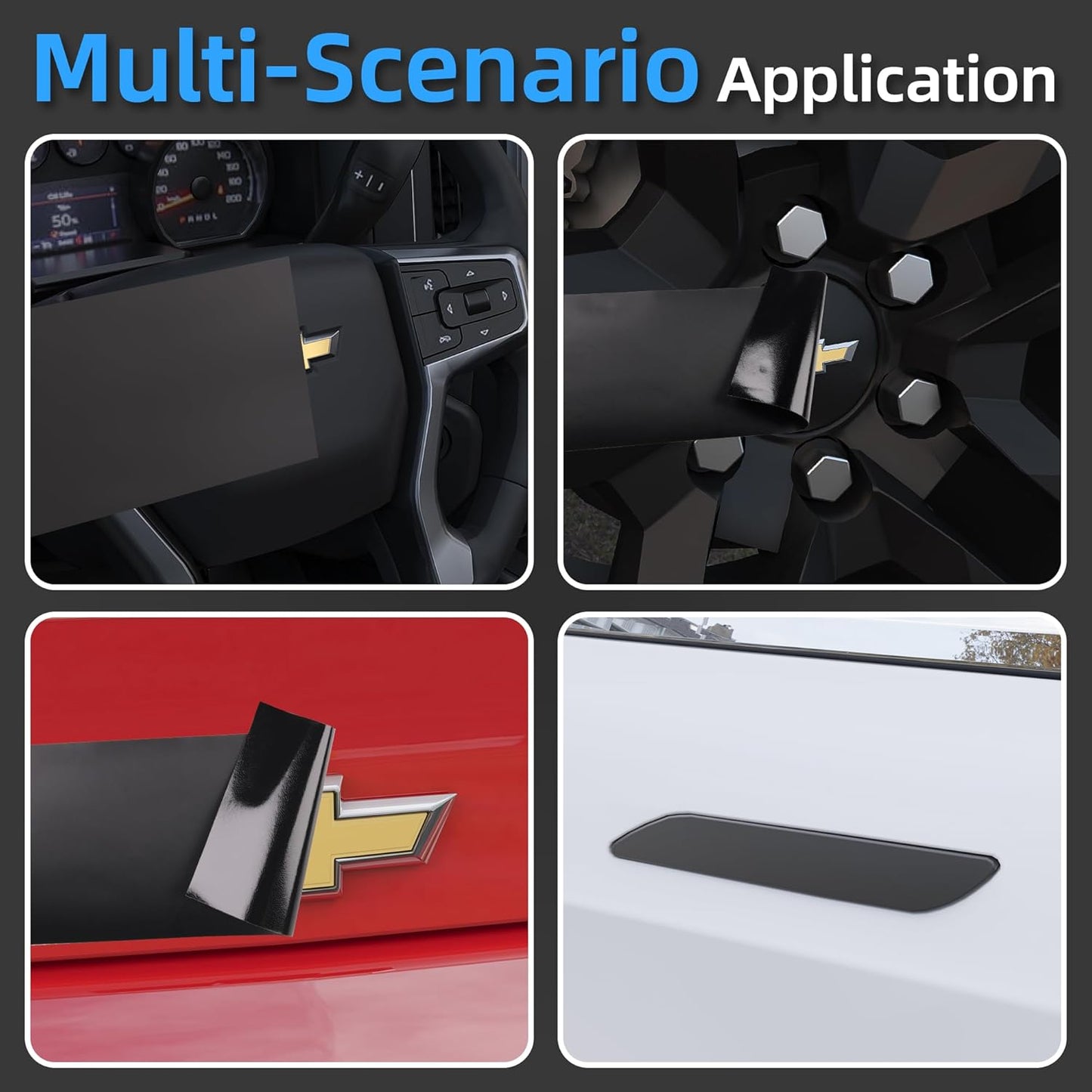 Lypumso® 6PCS Auto Emblem Vinyl Wrap Kit (Matte Black)