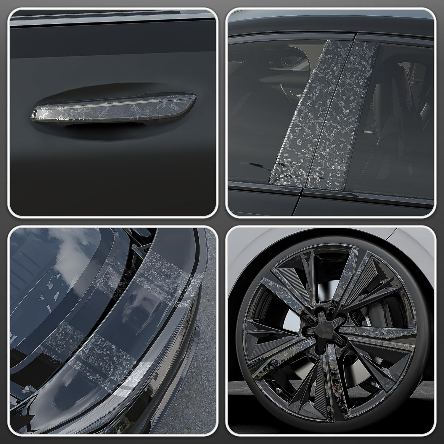 Lypumso® Gloss Grey Forged Carbon Fiber Tape