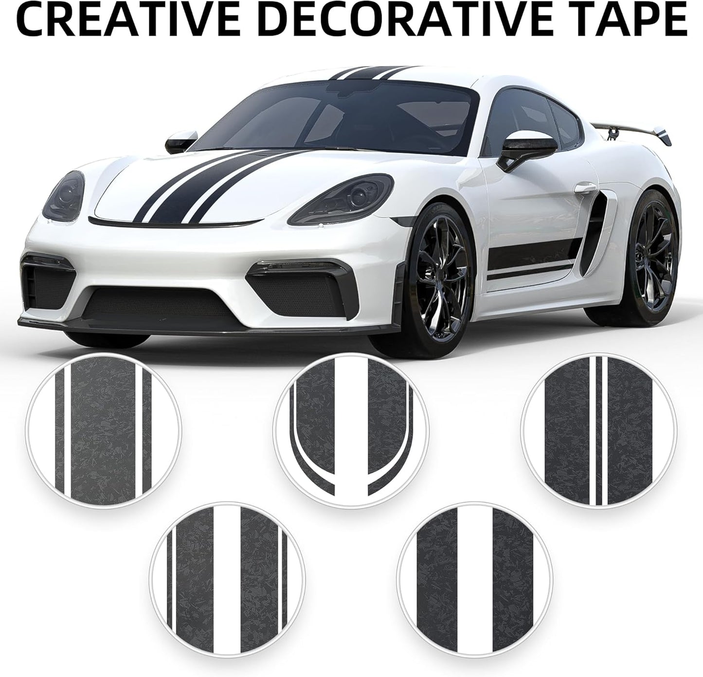 Lypumso® Black Forged Carbon Fiber Gloss Crushed Stone Vinyl Wrap Tape