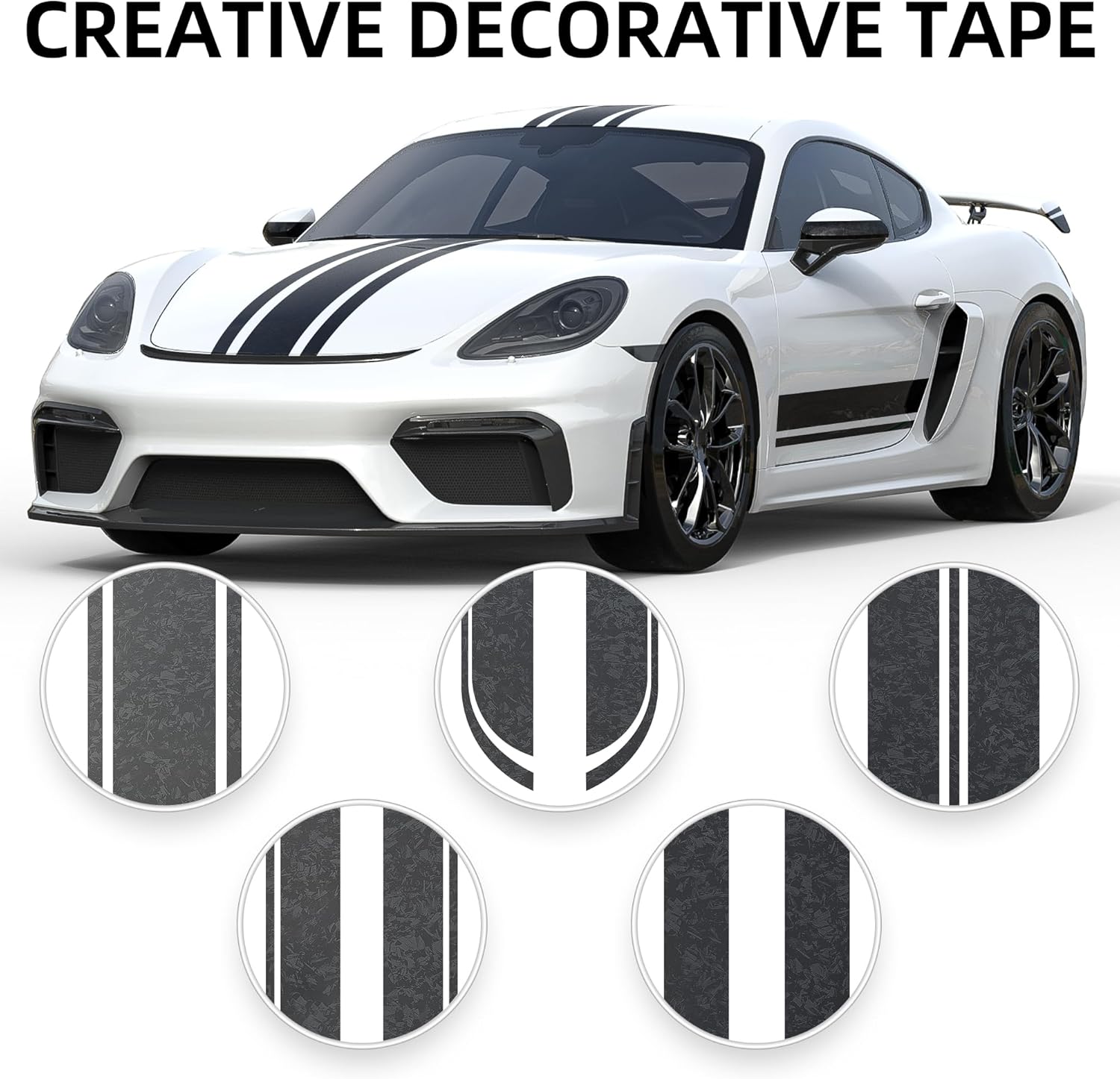 Lypumso® Black Forged Carbon Fiber Gloss Crushed Stone Vinyl Wrap Tape