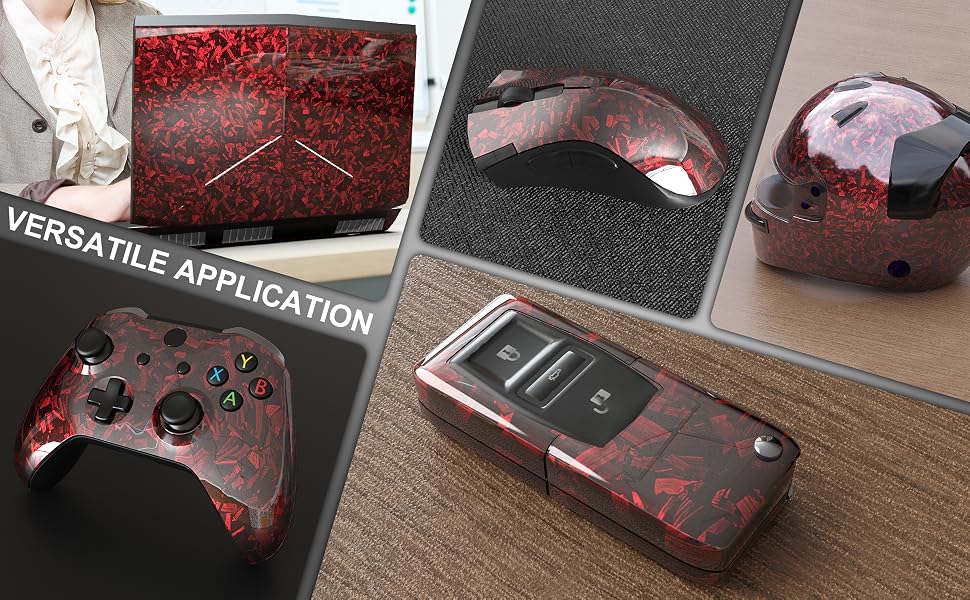Lypumso Gloss Red Forged Carbon Fiber Vinyl Wrap with 4PCS Tool Kits 1ft x 5ft - detail image 3
