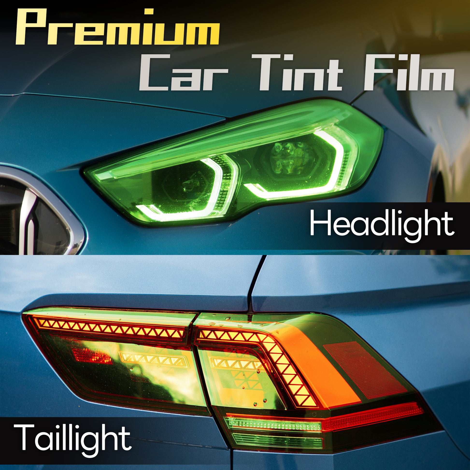 Lypumso® 16 x 60 In Green Headlight Taillight Car Tint Vinyl Film