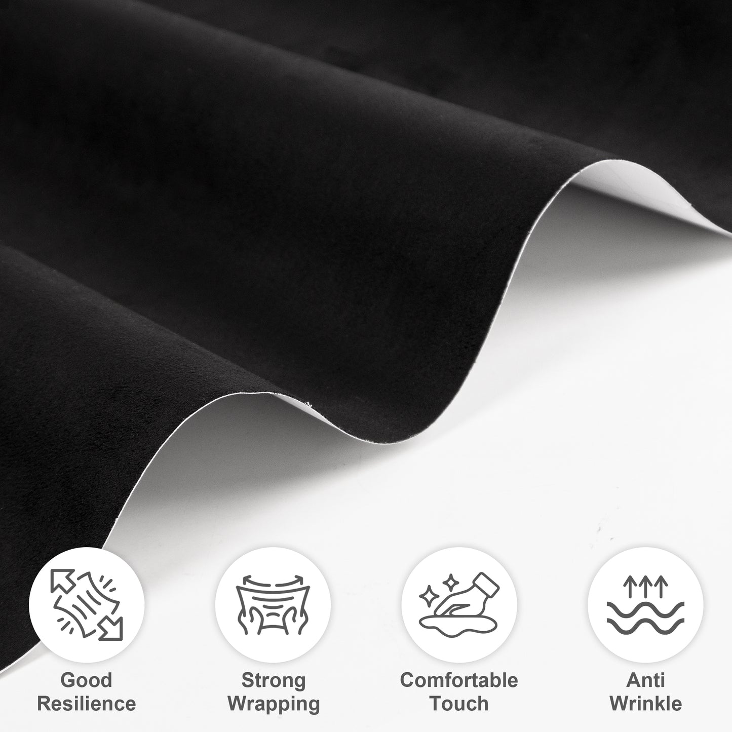 Lypumso® Black Suede Fabric Wrap for Car Interior 12in x 59in