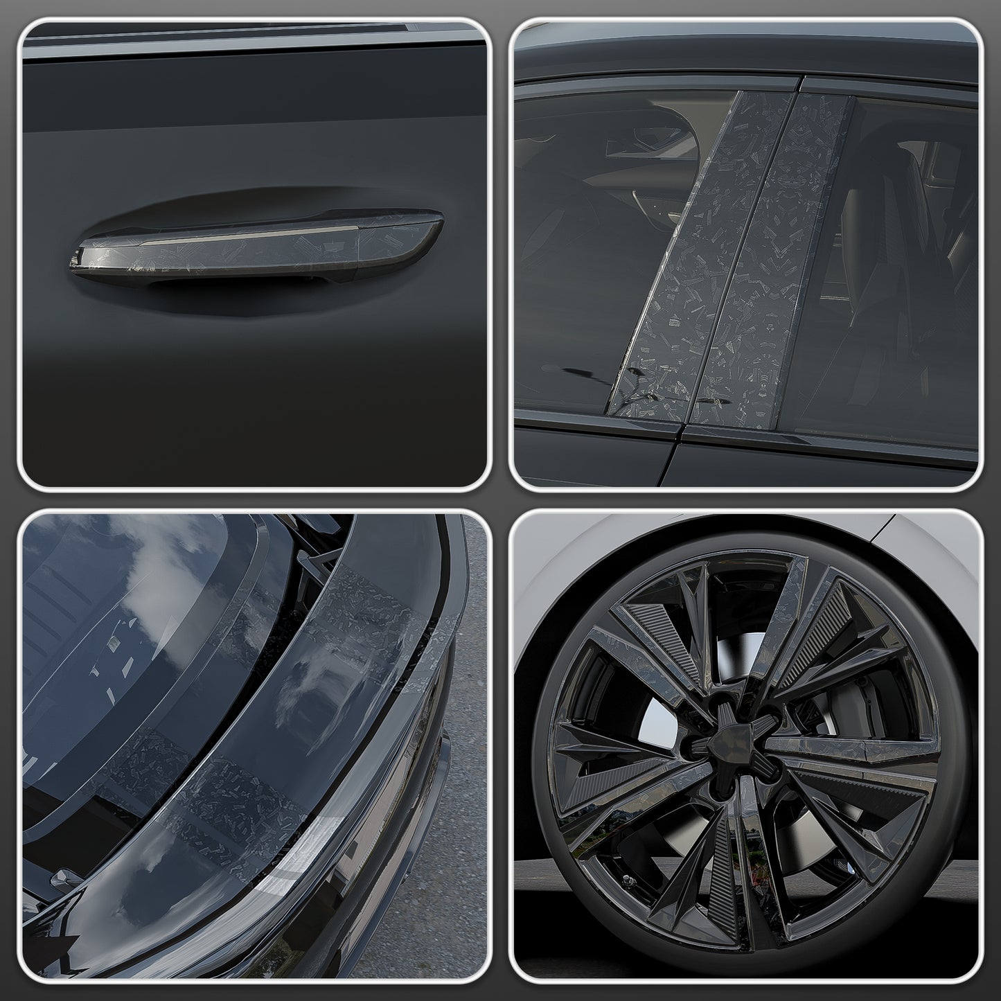 Lypumso® Gloss Black Forged Carbon Fiber Tape