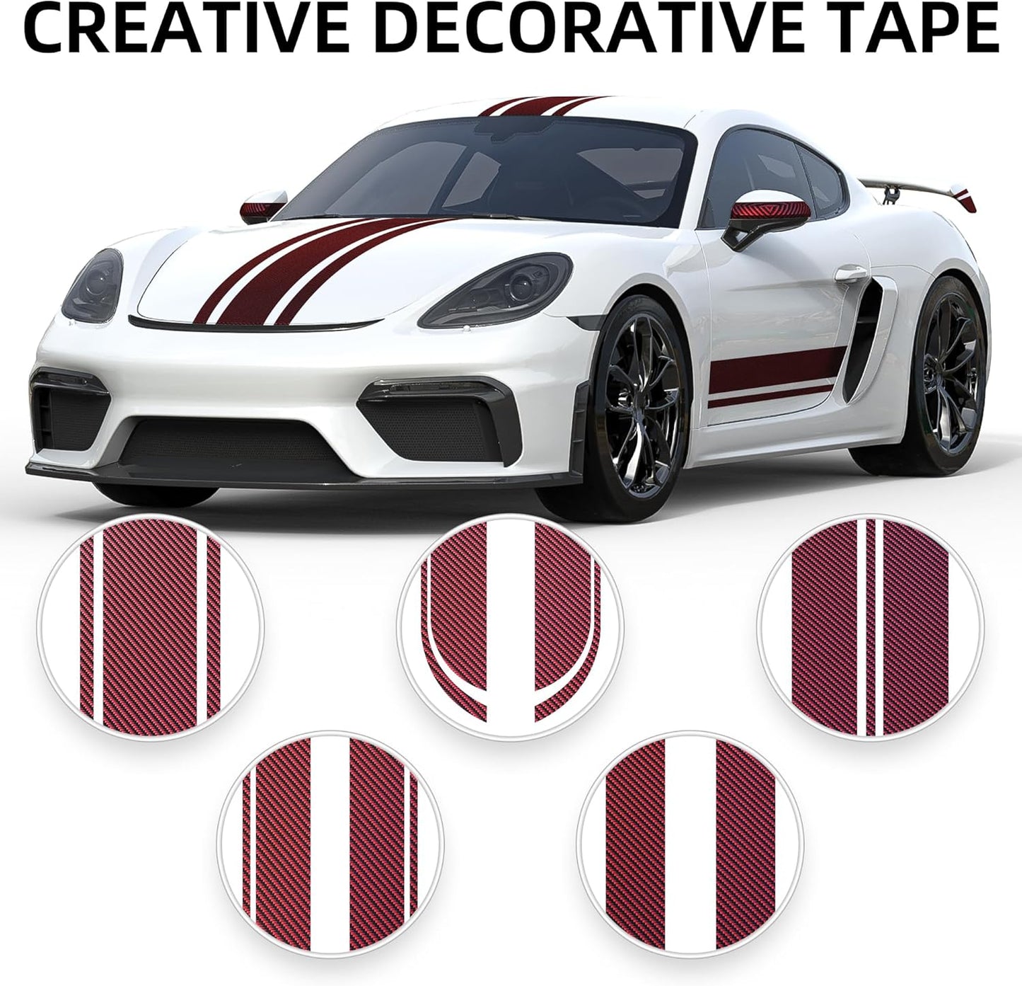 Lypumso® 2D Red Carbon Fiber Vinyl Wrap with Free Tool Kit