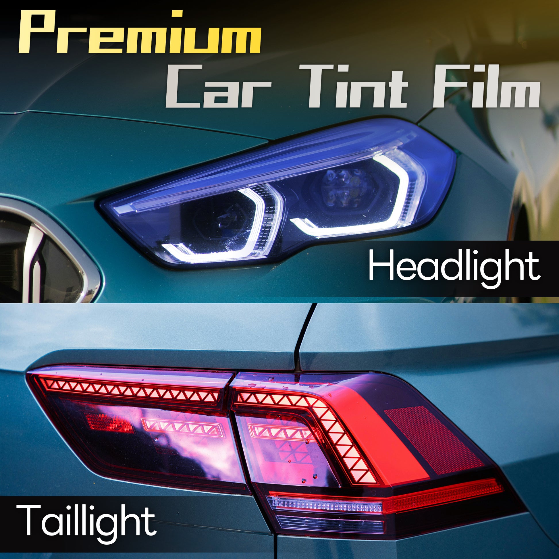 Lypumso® 16 x 60 In Blue Headlight Taillight Car Tint Vinyl Film