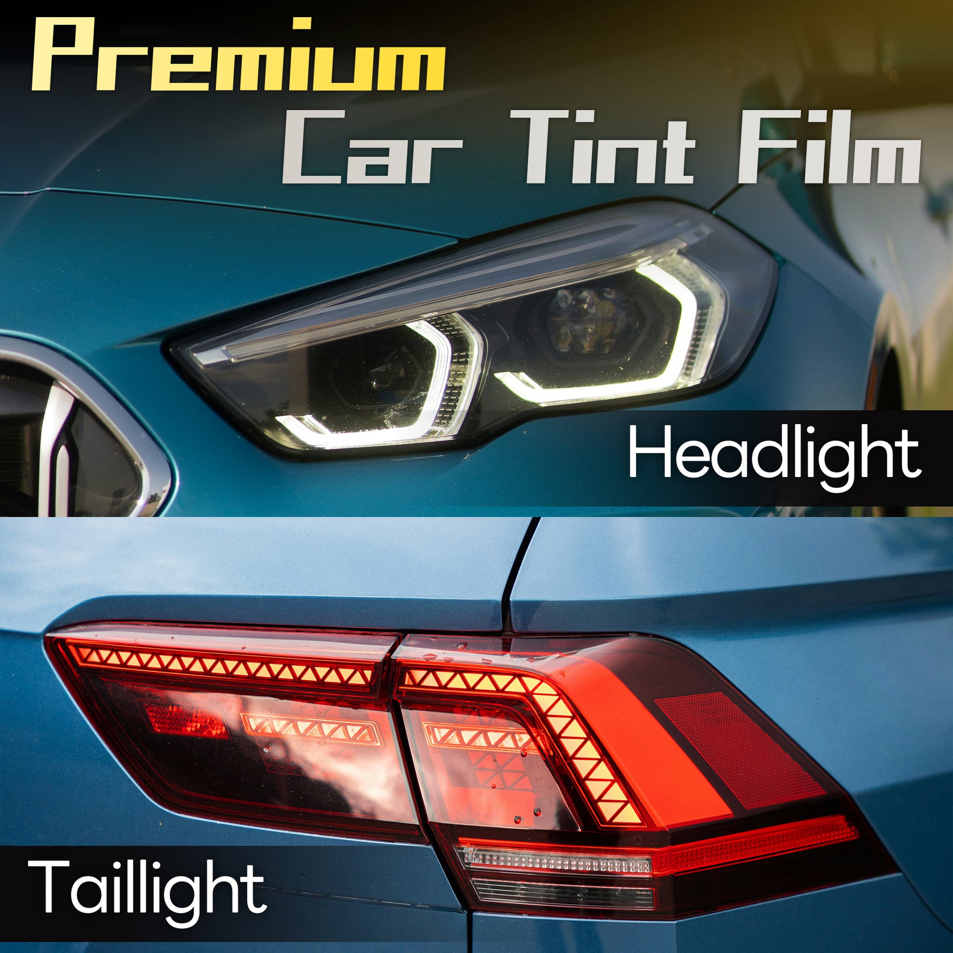 Lypumso® 16 x 60 In Light Black Headlight Taillight Car Tint Vinyl Film