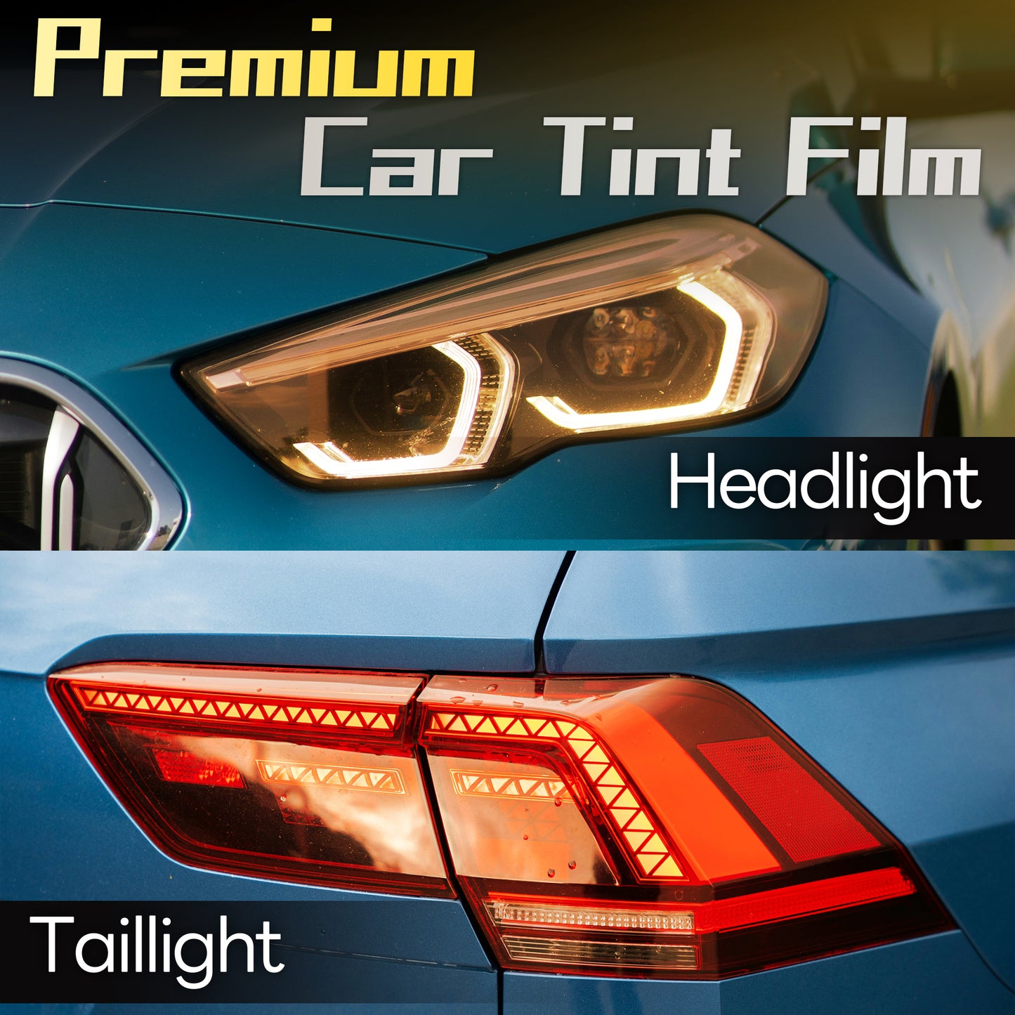 Lypumso® 16 x 60 In Orange Headlight Taillight Car Tint Vinyl Film