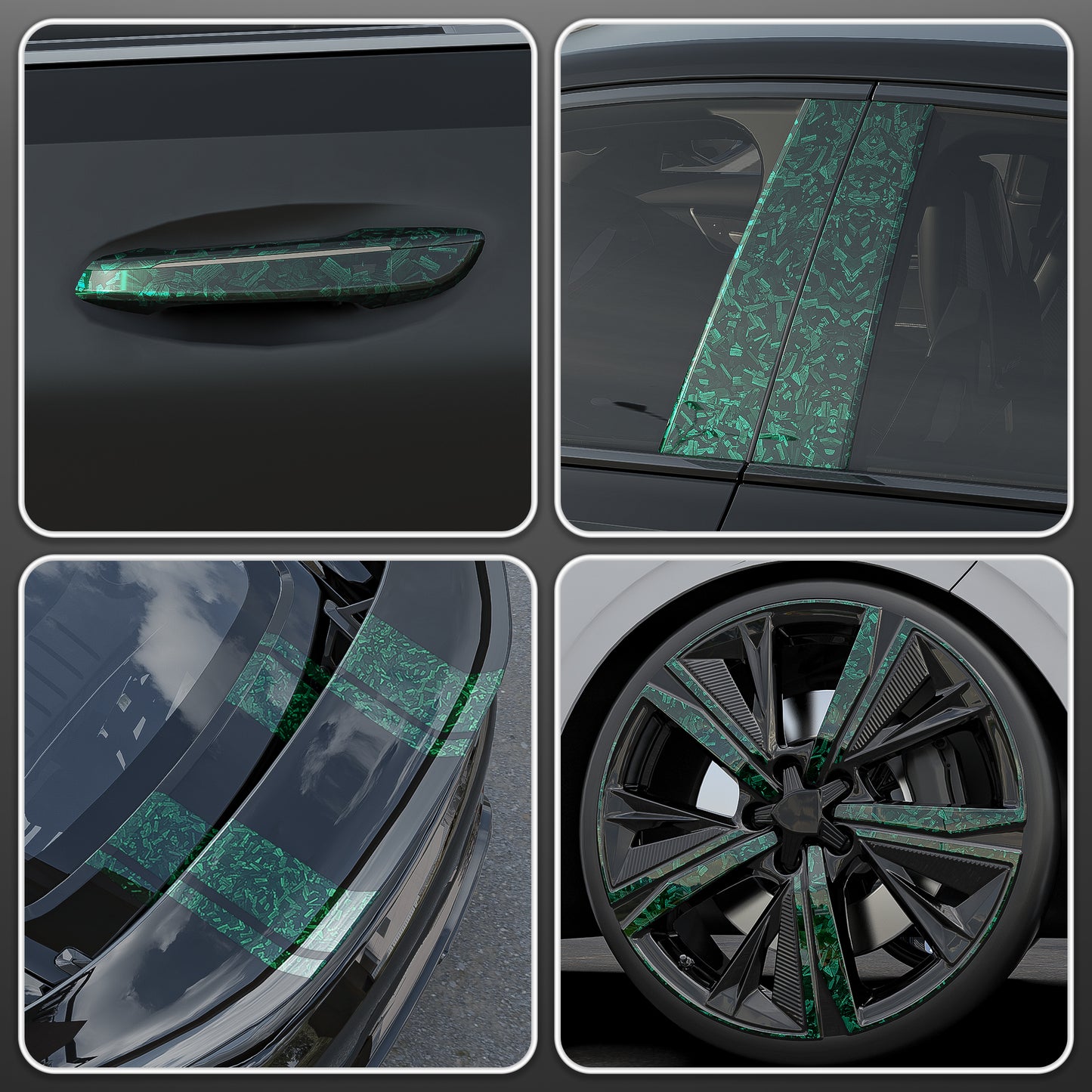 Lypumso® Gloss Green Forged Carbon Fiber Tape