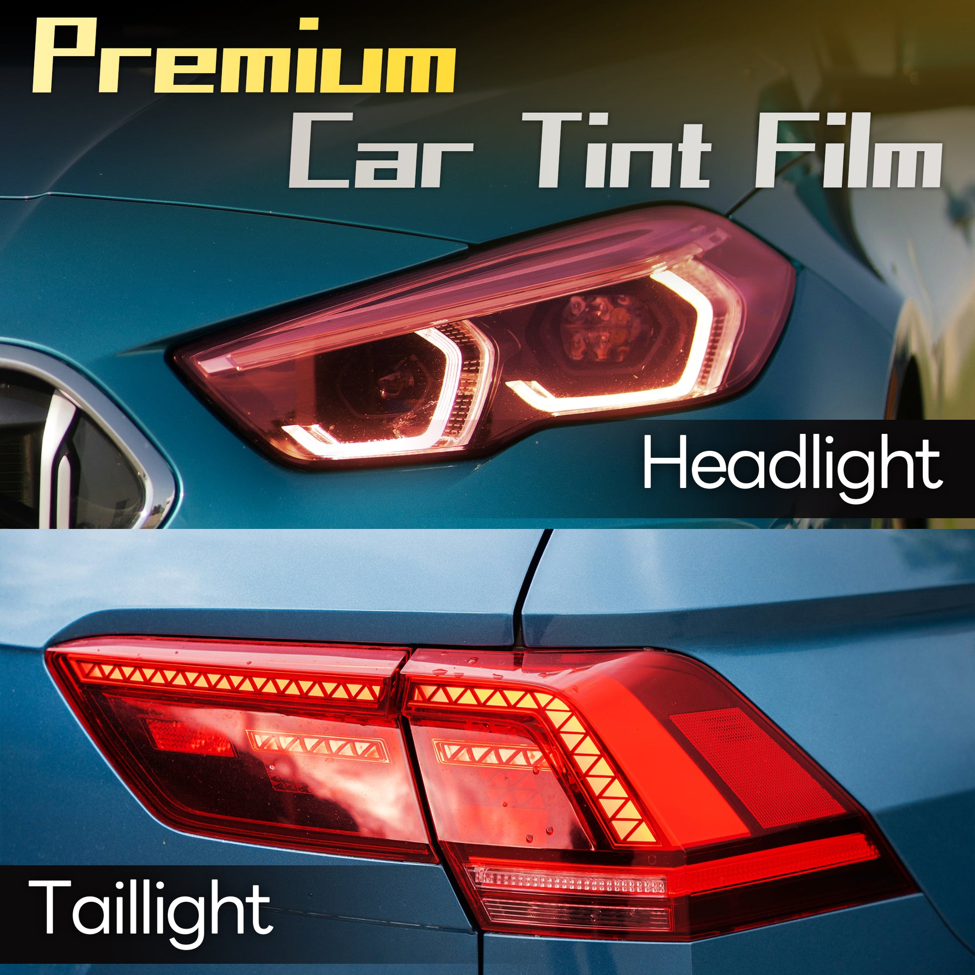 Lypumso® 16 x 60 In Red Headlight Taillight Car Tint Vinyl Film