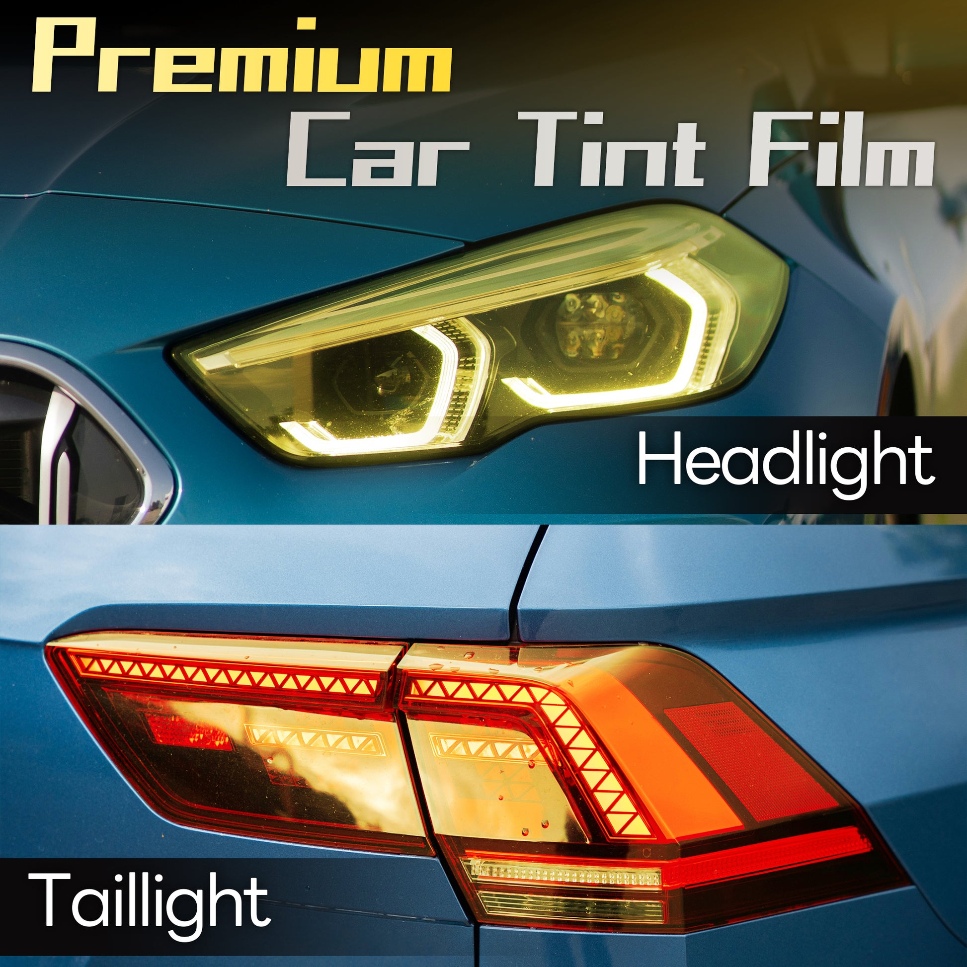 Lypumso® 16 x 60 In Yellow Headlight Taillight Car Tint Vinyl Film